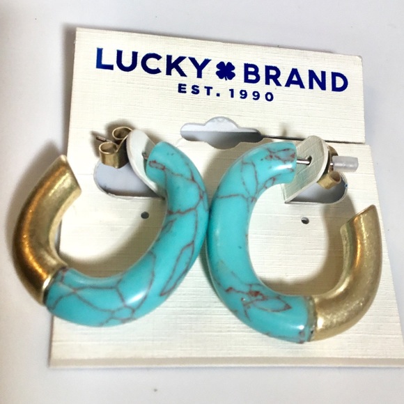 Lucky Brand Jewelry - 🆕🍀New Lucky Brand Earrings turquoise & gold tone